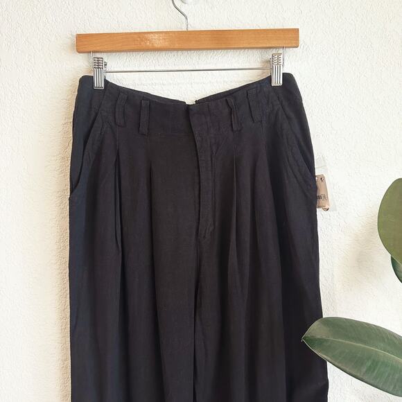 Free People Calla Tailored Pleated Front Trouser Pants Size 6 Straight High Rise - Picture 2 of 11